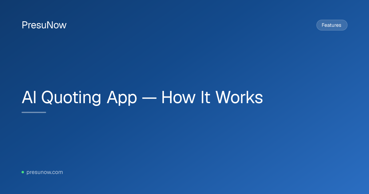 AI Quoting App — How It Works