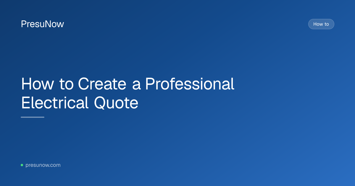 How to Create a Professional Electrical Quote